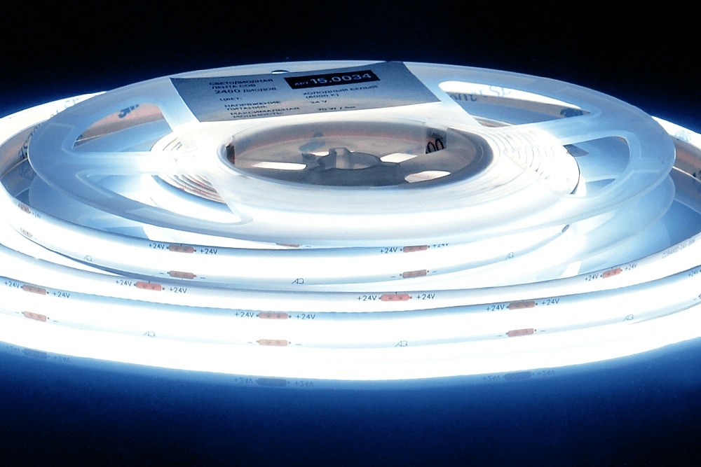 Лента светодиодная AQ LED-LINE COB 480 LED/м 24V 14W/м 8 мм IP20 холодный  белый 5 м