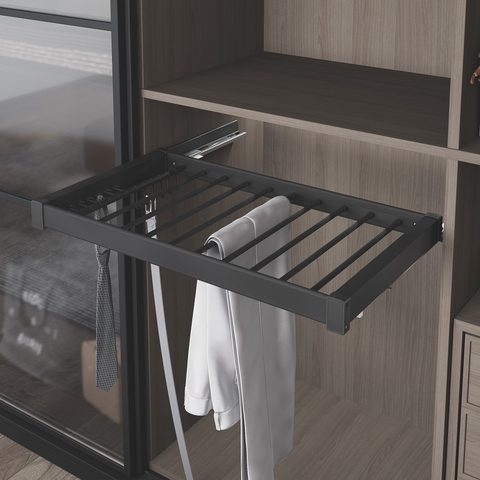 Алюминиевая вешалка для брюк 90см, Антрацит#/Anthracite Undermount Rail Aluminium Trouser Rack 90cm#