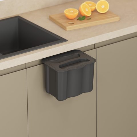 Мусорная корзина Навесная Наружняя пластиковая 5л - Антрацит#/Hanging Waste Bin 5 Lt