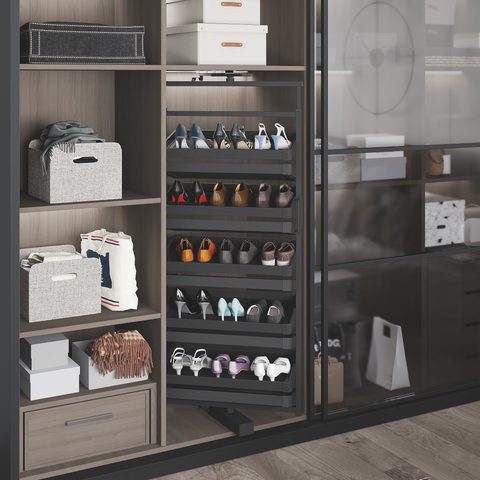 Полка для обуви поворотная, Антрацит 70x360x1910-2110/Anthracite Turning Shoe Rack 1910-2110