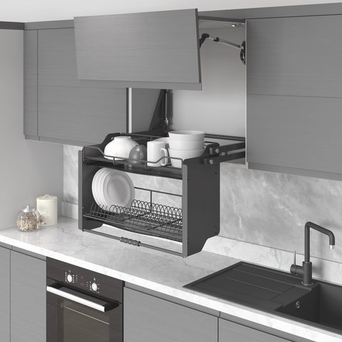 Модуль выдвижной для посуды 90 см Антрацит/Pull Down Shelf with Lift 90cm Anthracite#