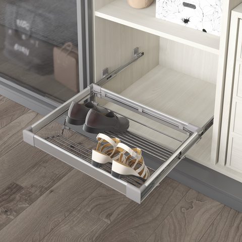 Алюминиевая полка для обуви с доводчиком 90см#/Aluminium Shoe Holder with Telescopic Rail 90cm#
