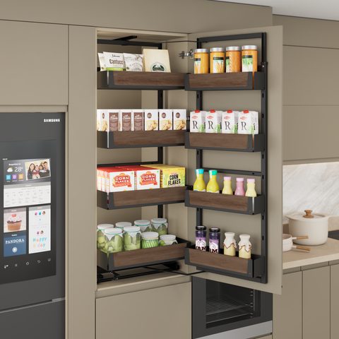 125-140 60см Внутренняя система хранения, Антрацит#/125-140 60cm Unique Wood Twin Larder Anthracite#