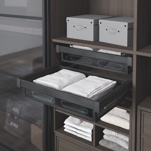 Корзина для одежды выдвижная 90 см Антрацит/Anthracite Undermount Rail Aluminium Drawer 90cm