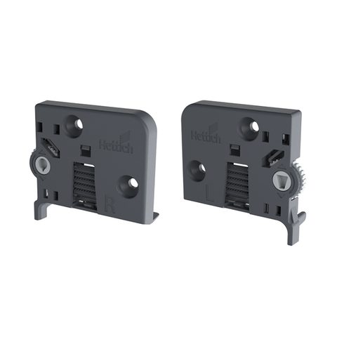 Hettich Регулятор наклона для деревянных ящиков с полозковым днищем (Quadro 4D V6),справа, серый