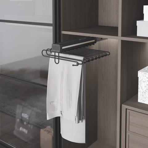 Вешалка для брюк 40 см/Anthracite Telescopic Rail Aluminium Single Trouser Rack