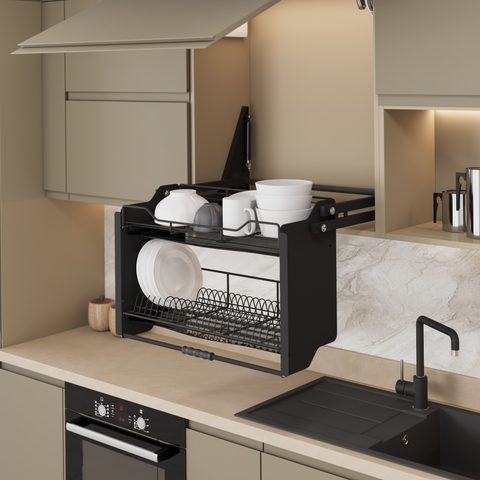 Модуль выдвижной для посуды 60 см Антрацит/Pull Down Shelf with Lift 60cm Anthracite#