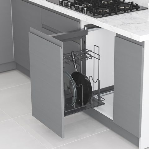 Система для хранения сковородок, Антрацит, левая/Pan Holder Unit with Side Undermount Rail 45cm Anth