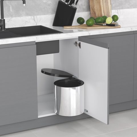Мусорное ведро из нержавеющей стали - Автоматическая крышка 10л#/Waste Bin - Stainless Steel 10lt Au