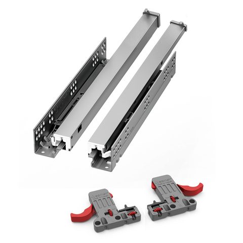Направляющая полного выдвижения Smart Slide с доводчиком c функцией Lock-Fix 400мм Retail/Smsld Full